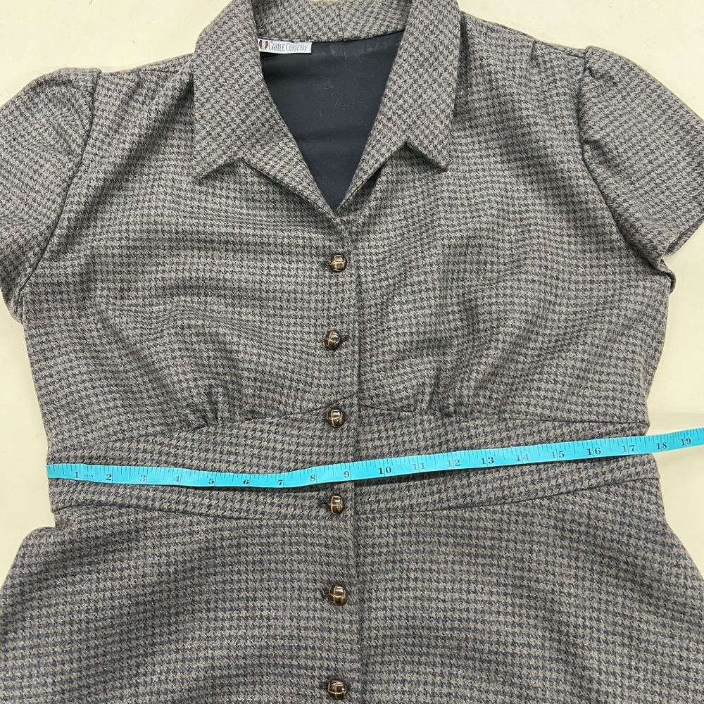 Classic Houndstooth Button-Down Dress - image 6